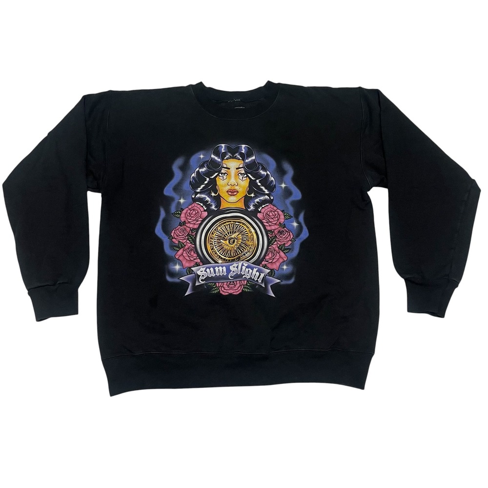 CENCR Sum Slight Chicano Graphic Crewneck Sweatshirt Black Medium